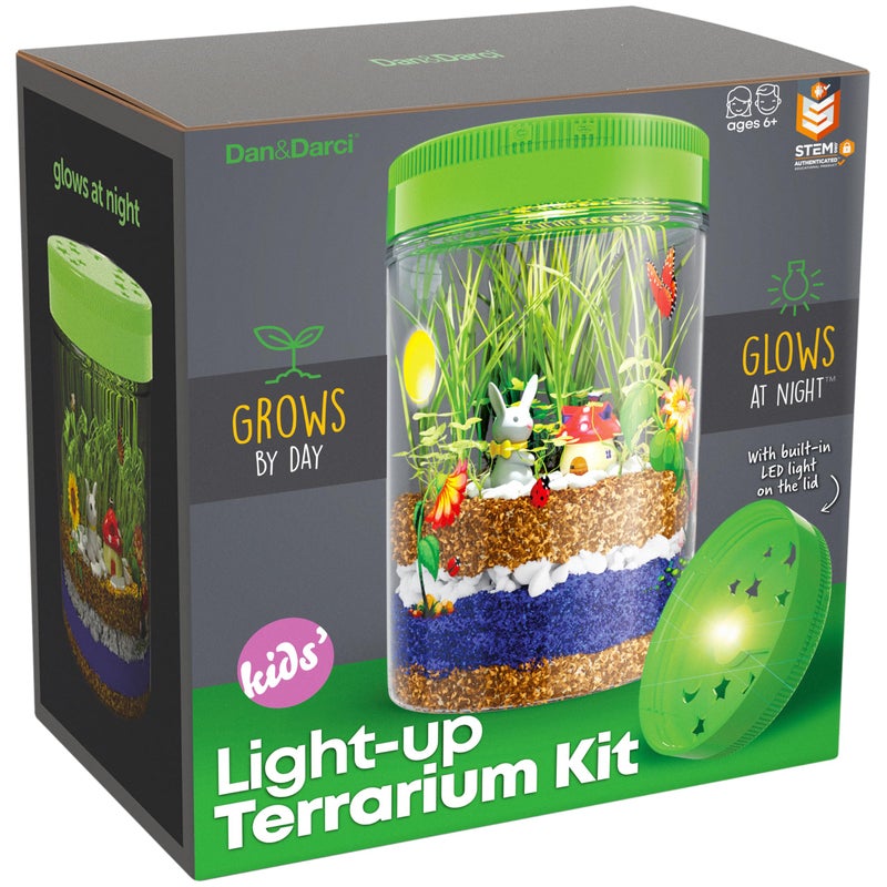 Dan&Darci Light-Up Terrarium Kit for Kids - STEM Science Kit - Educational DIY Toy for Boys & Girls - Birthday Craft Project Idea for Ages 6 7 8 9 10 11 12 Year Old - Image 1
