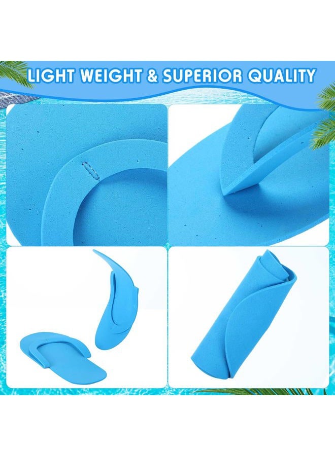 JenPen 60 Pairs Disposable Pedicure Slippers Foam Flip Flops Disposable Flip Flops Multi Color Foldable Pedicure Slippers for Guests Salon Spa Hotel Women (Blue) - Image 3