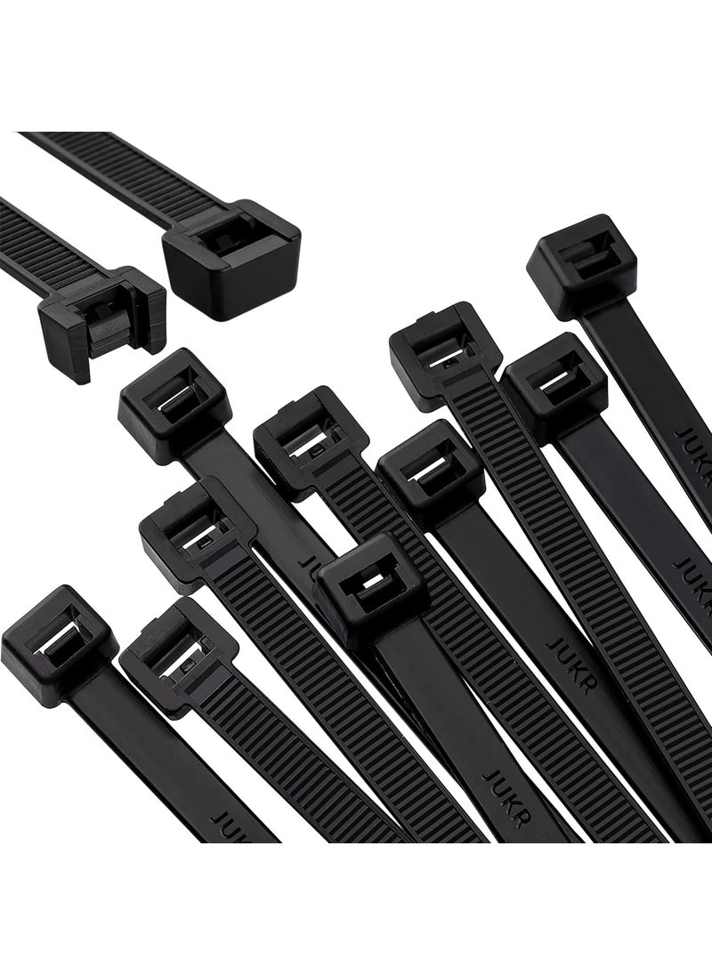 JUKR JUKR Cable Tie 12 inches 300 mm x 36 mm Pack of 100 PCS Black Self Locking UV Resistant Multipurpose Nylon Heavy Duty Electrical Zip Cable Ties For Wire Management With High Tensile Strength  - Image 1
