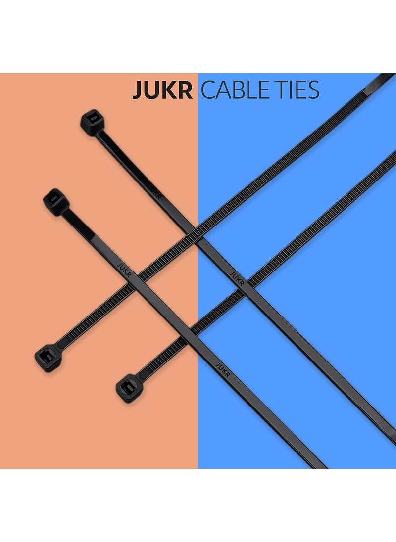 JUKR JUKR Cable Tie 12 inches 300 mm x 36 mm Pack of 100 PCS Black Self Locking UV Resistant Multipurpose Nylon Heavy Duty Electrical Zip Cable Ties For Wire Management With High Tensile Strength  - Image 3