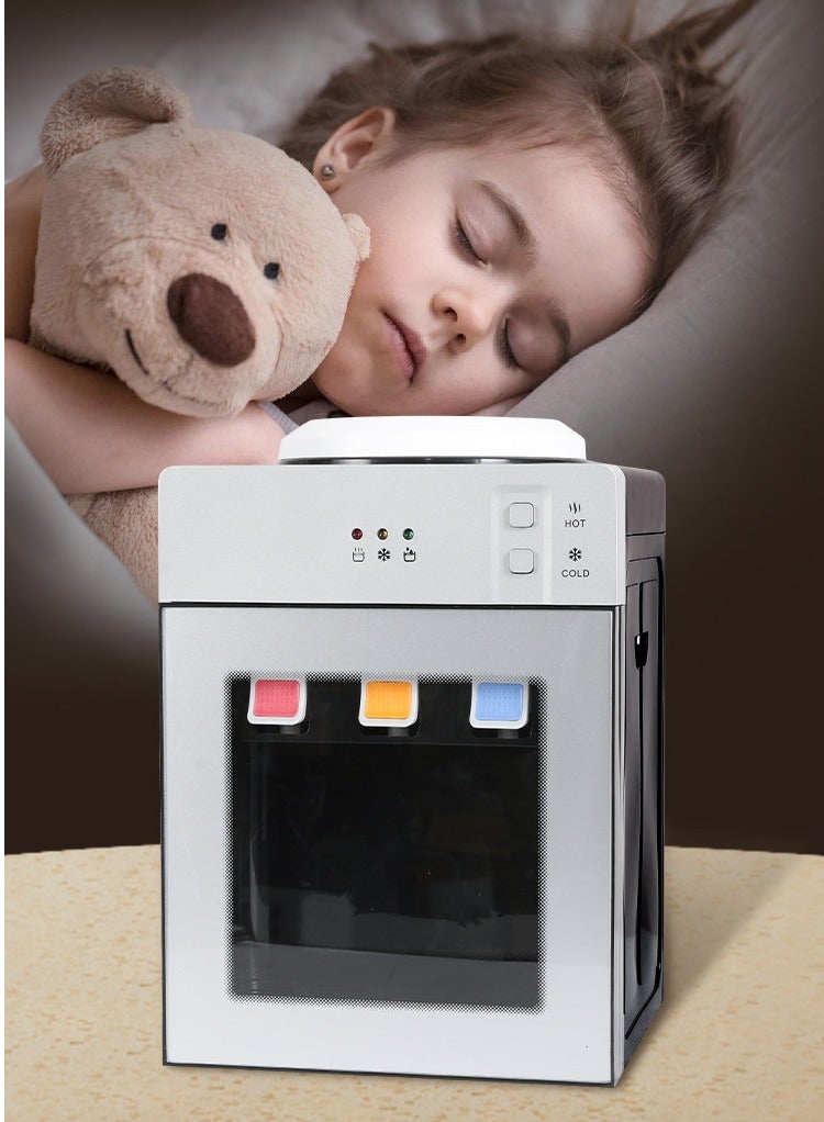 HUA Tabletop Water Dispenser with Dustproof Door Hot and Cold Water Dispenser 3 Temperature Setting- Hot,Normal,Cold for 4.5-20l Water Bucket 550w Anti-Bacterial Food-Grade Stainless Steel Inner Tank - Image 5