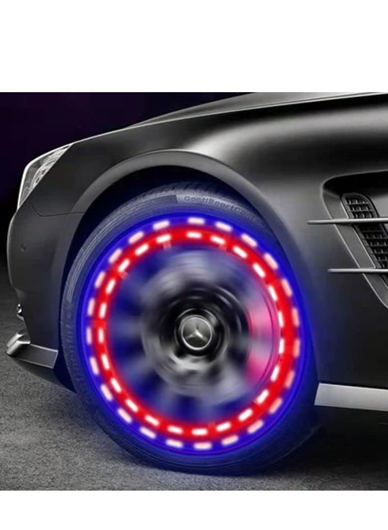 Barakah Tire Valve Stem Caps,  4pcs Solar Car Wheel Tire Air Valve Cap Lights with Motion Sensors Colorful Flashing Led Tire Light Gas Nozzle for Car Bicycle Motorcycles - Image 3