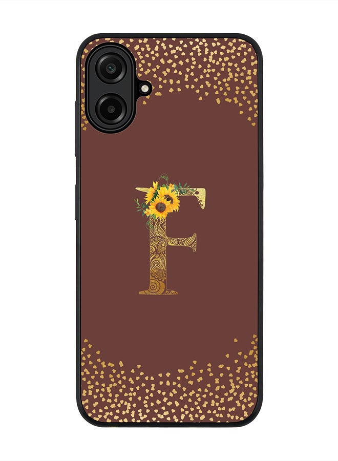 Stylizedd For Samsung Galaxy A07 4G Case,Slim fit Camera Protection, Shockproof Thin Phone cover  - Custom Floral Monogram - F  (Brown )