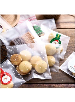 SYOSI Self Adhesive Cookie Bags, 100 Pcs Cellophane Treat Bags White Polka Dot Sealing Packaging Bags OPP Plastic Pastry Bag for Bakery Candy Cookie Chocolate 4" x 4"  - Image 5