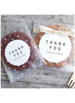 SYOSI Self Adhesive Cookie Bags, 100 Pcs Cellophane Treat Bags White Polka Dot Sealing Packaging Bags OPP Plastic Pastry Bag for Bakery Candy Cookie Chocolate 4" x 4"  - Image 4