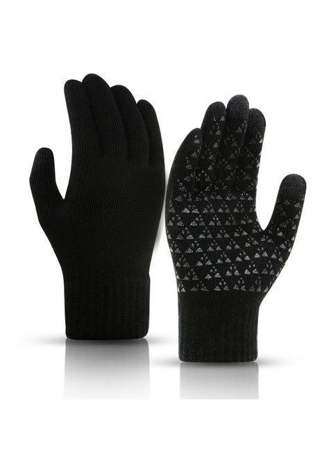 Winter Gloves, Touch Screen Warm Gloves With Thermal Soft Knit Lining
