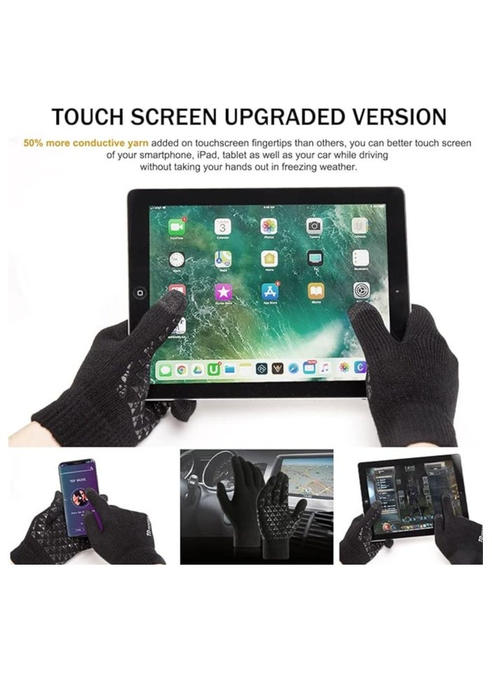 Fanski Winter Gloves, Touch Screen Warm Gloves With Thermal Soft Knit Lining  - Image 2