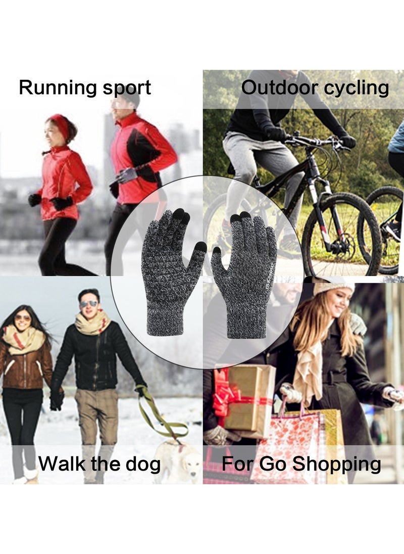 Winter Gloves, Touch Screen Warm Gloves With Thermal Soft Knit Lining
