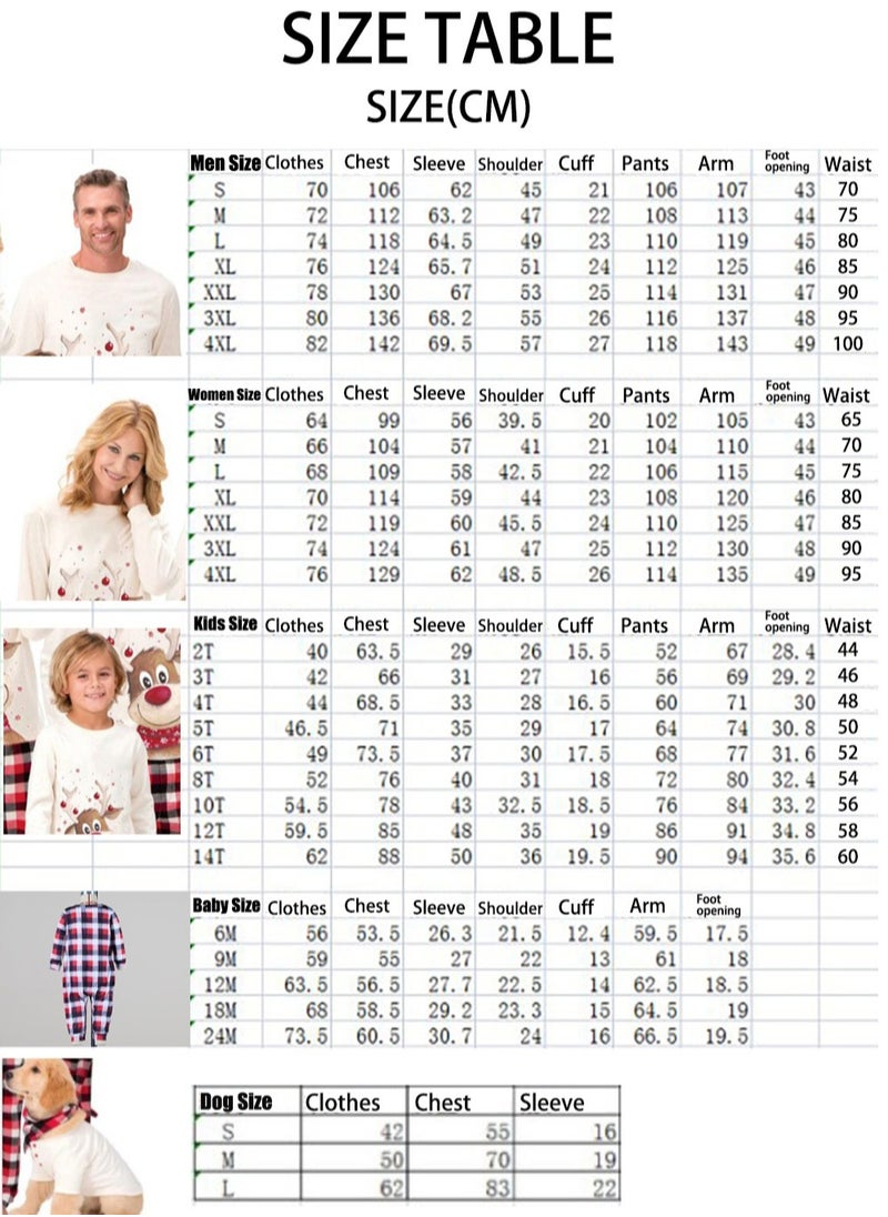 TAPIT Christmas Family Matching Pajamas Classical Nightwear Sleepwear Sets Long Sleeve Pjs for for Adults Kids and Baby Holiday Xmas Sleepwear Set (Dog zise)  - Image 4