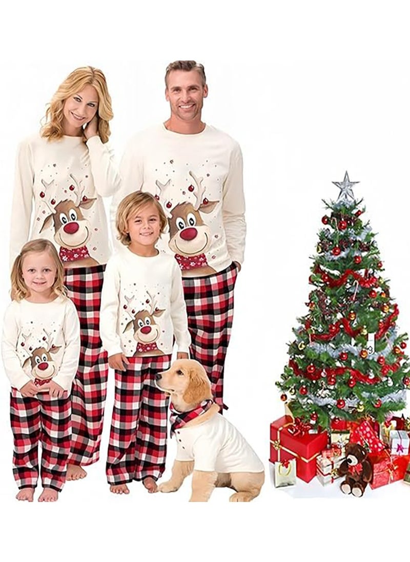 TAPIT Christmas Family Matching Pajamas Classical Nightwear Sleepwear Sets Long Sleeve Pjs for for Adults Kids and Baby Holiday Xmas Sleepwear Set (Dog zise)  - Image 1