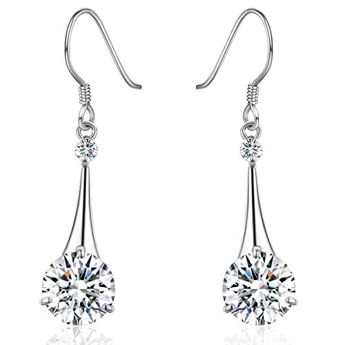 SBLING Platinum-Plated Cubic Zirconia Tear Drop Earrings - Image 1