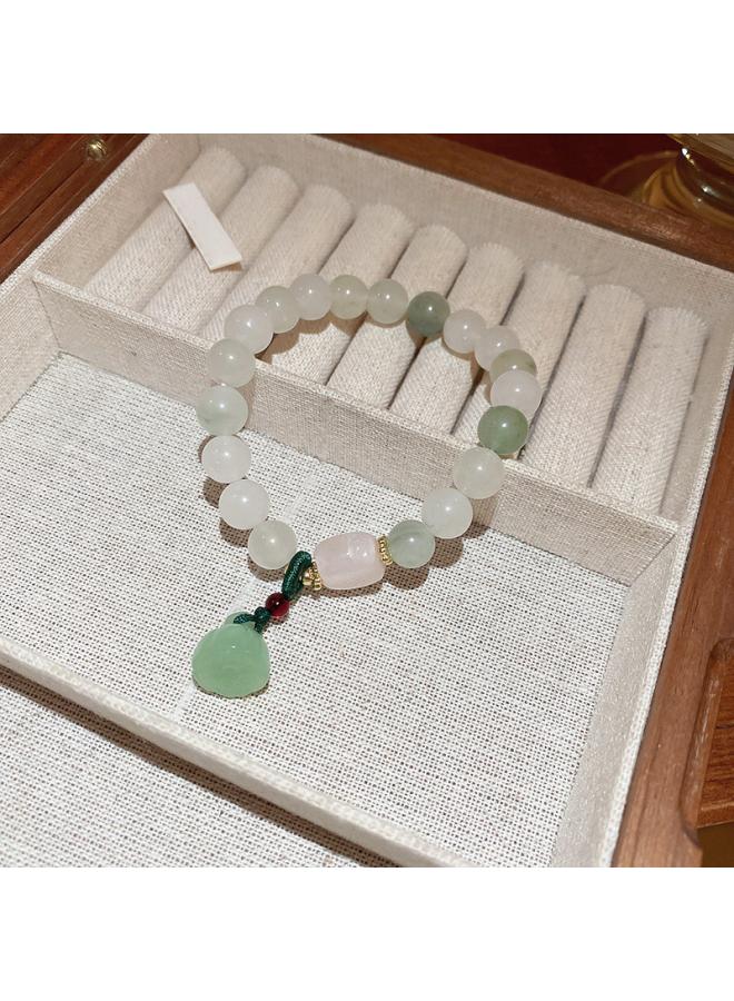 New Chinese Style Agate Freshwater Pearl Lotus Pendant Bracelet Fashion Niche Bracelet All-match Light Luxury Beaded Bracelet For Women 