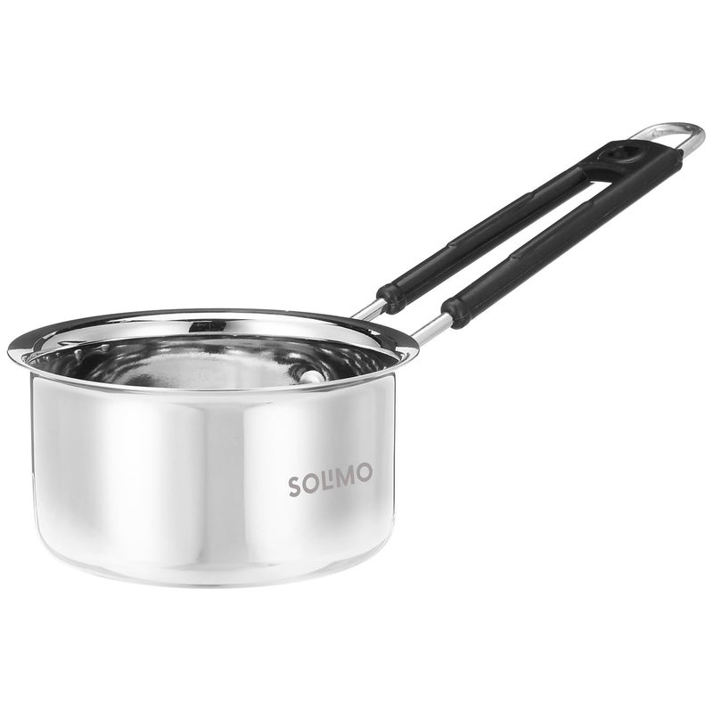 Brand - Solimo Solimo Stainless Steel Sauce PanMilk Pan BISApproved I 14cm I 800ml I Silver - Image 1