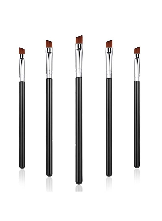 WLLHYF 5Pcs Angled Eyeliner Brush, Fine Slanted Flat Angle Eye Liner Eyebrow Brush Eye Makeup Brush Soft Fibers Synthetic Bristles Eye Makeup Tool - Image 1