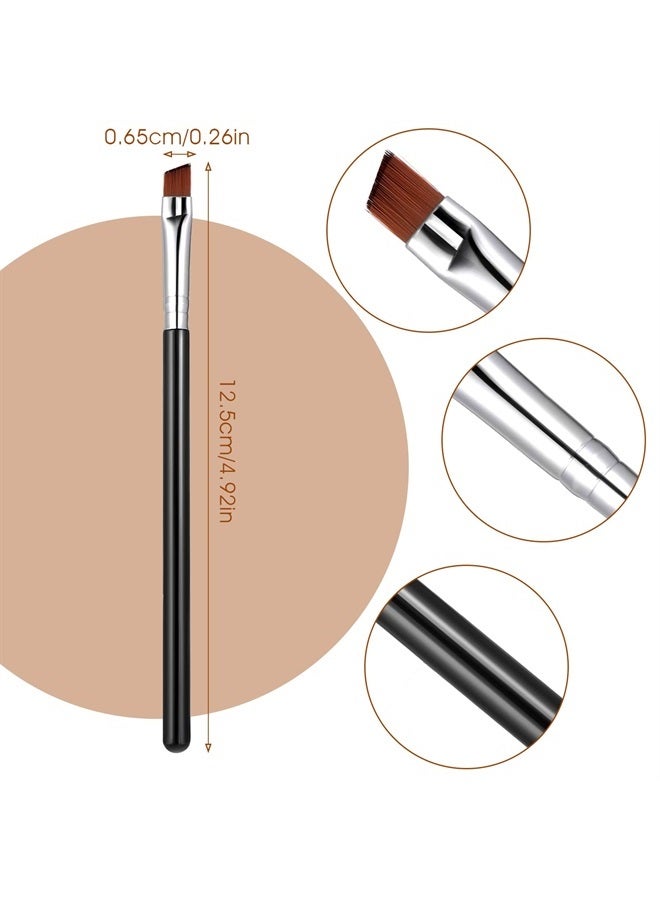 WLLHYF 5Pcs Angled Eyeliner Brush, Fine Slanted Flat Angle Eye Liner Eyebrow Brush Eye Makeup Brush Soft Fibers Synthetic Bristles Eye Makeup Tool - Image 2