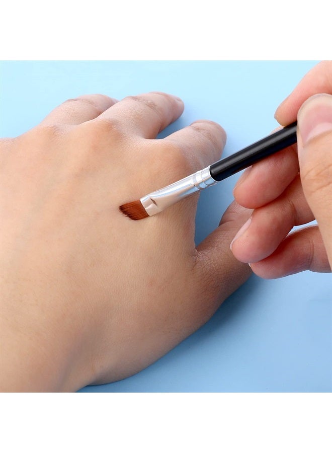 WLLHYF 5Pcs Angled Eyeliner Brush, Fine Slanted Flat Angle Eye Liner Eyebrow Brush Eye Makeup Brush Soft Fibers Synthetic Bristles Eye Makeup Tool - Image 4