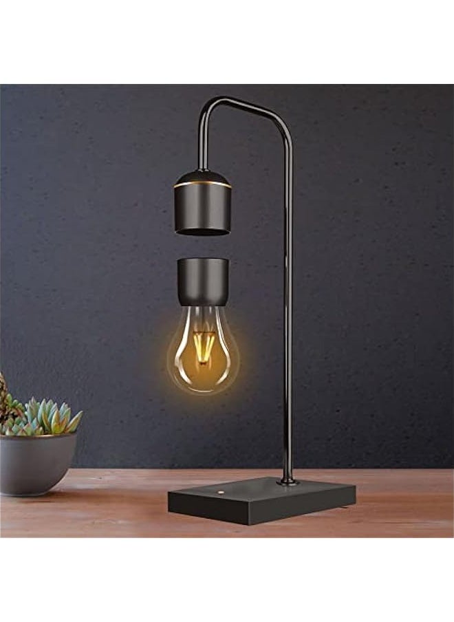 ANKOVO Magnetic Levitating Light Bulb Magnetic Levitation Plastic Black Base Table Lamp Antigravity White LED Night Light Floating Lamps for Office Gifts Home Decorations  - Image 1
