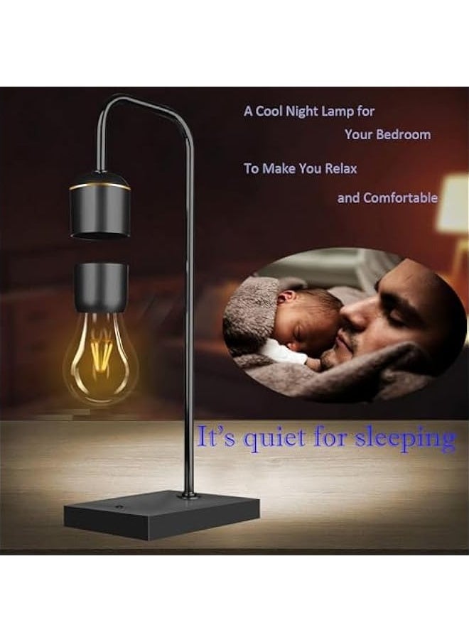 ANKOVO Magnetic Levitating Light Bulb Magnetic Levitation Plastic Black Base Table Lamp Antigravity White LED Night Light Floating Lamps for Office Gifts Home Decorations  - Image 2