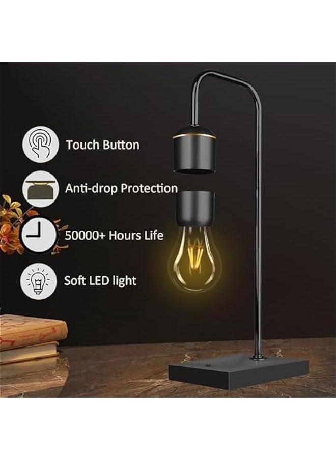 ANKOVO Magnetic Levitating Light Bulb Magnetic Levitation Plastic Black Base Table Lamp Antigravity White LED Night Light Floating Lamps for Office Gifts Home Decorations  - Image 3