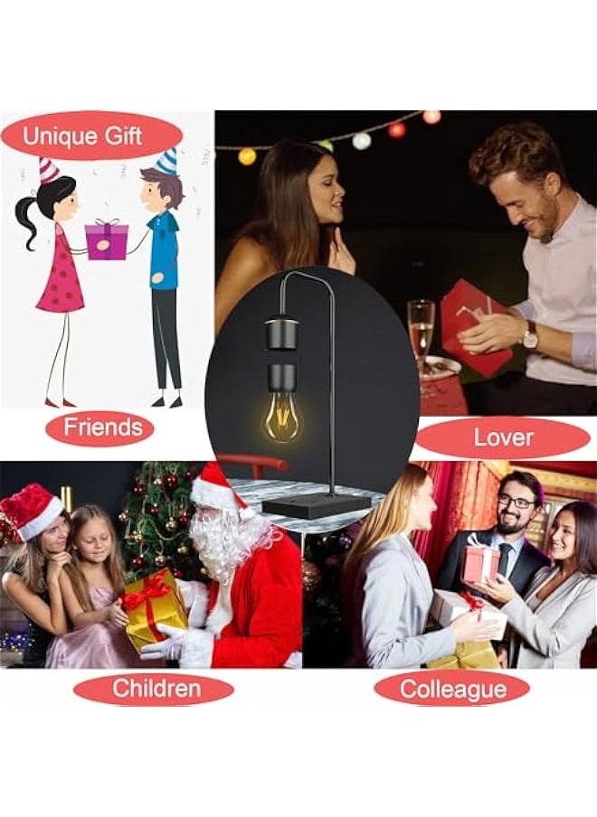 ANKOVO Magnetic Levitating Light Bulb Magnetic Levitation Plastic Black Base Table Lamp Antigravity White LED Night Light Floating Lamps for Office Gifts Home Decorations  - Image 4