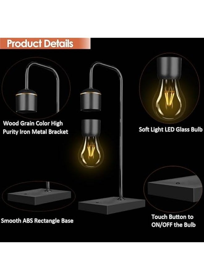 ANKOVO Magnetic Levitating Light Bulb Magnetic Levitation Plastic Black Base Table Lamp Antigravity White LED Night Light Floating Lamps for Office Gifts Home Decorations  - Image 5
