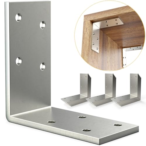 KOMOHOM （15-Pack） Heavy Duty 12-Gauge Galvanized Steel L Brackets, 3"x3" Angle Iron Corner Braces for Wood Furniture, Bed Frames, Shelving & Timber Projects (90 Degree L-Shape Metal Brackets) - Image 1