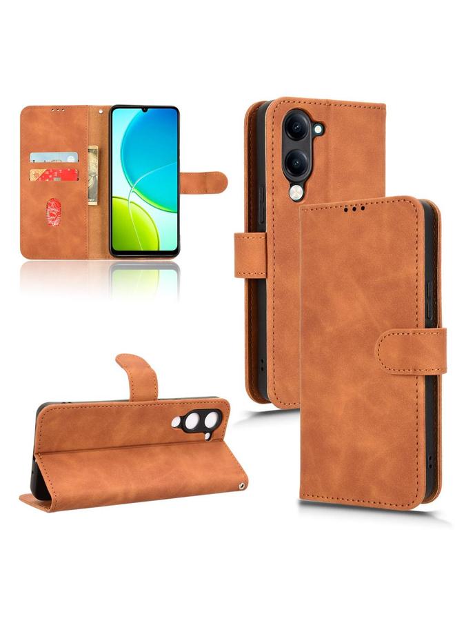 erorex Case For vivo Y04 4G Skin Feel Magnetic Flip Leather Phone Case - Image 1