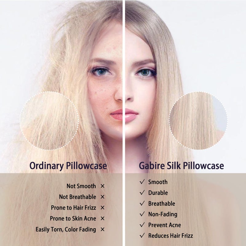 Gabire Gabire Mulberry Silk Pillowcases Set of 2  Both Sides Real Silk Pillow Covers for Hair and Skin Prevent Acne Pillowcase Organic Silk Pillowcase 2 Pack with Hidden Zipper  Sage Green  King (20""?36"") - Image 3