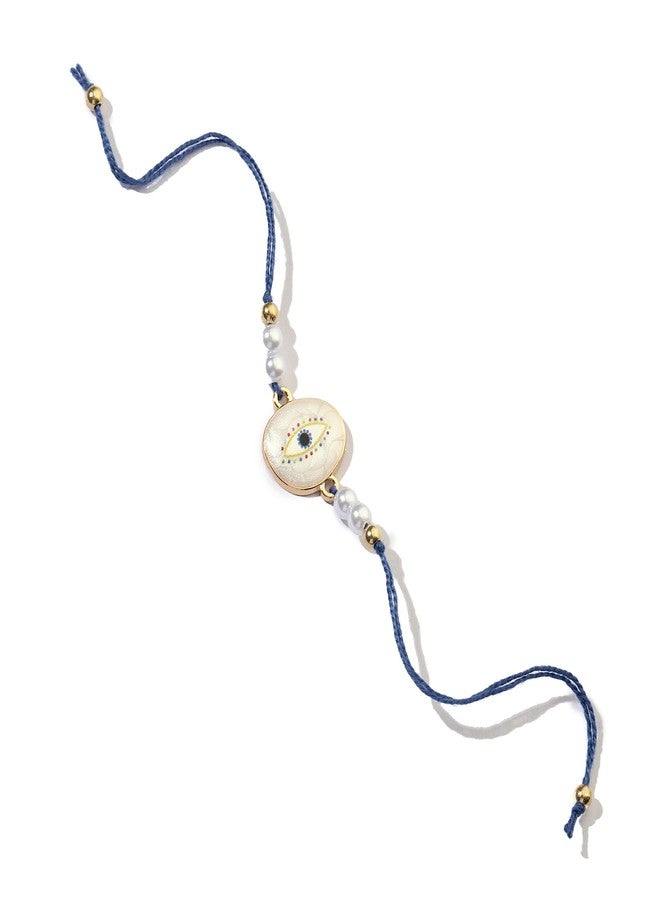 SALTY Mens Guardian Gaze Pearl Evil Eye Designer Thread Bracelet | Festive Stylish Hand Band Gift Pack for Sister, Jewelry Accessories Bracelet | Symbol of Sibling Love & Protection | Gift for Valentine Day - Image 1