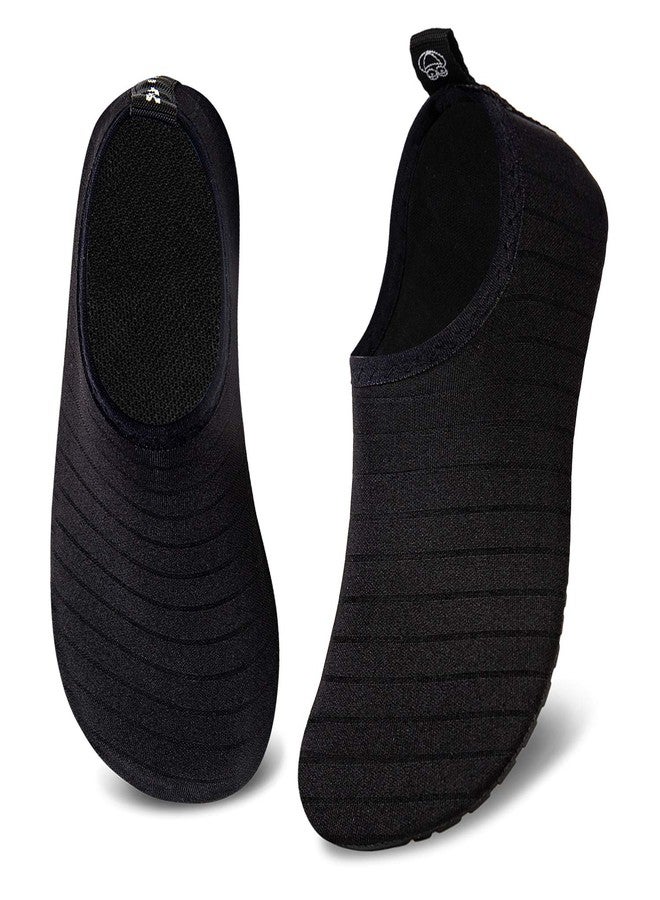 WateLves Kids Water Shoes Quick Dry Aqua Socks Non-Slip Barefoot Sports Shoes for Boys Girls Toddler (Striped Black, 26/27) - Image 1