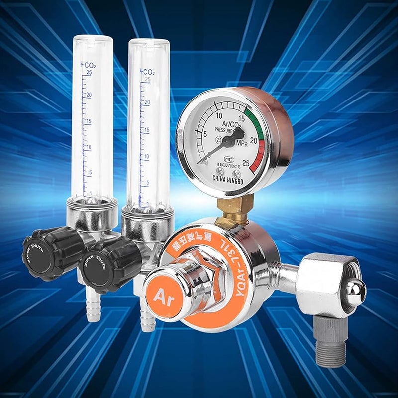 Zinc Alloy Argon Pressure Regulator Dual Tube High Precision Welding Equipment G5 8in Female Thread - Image 3