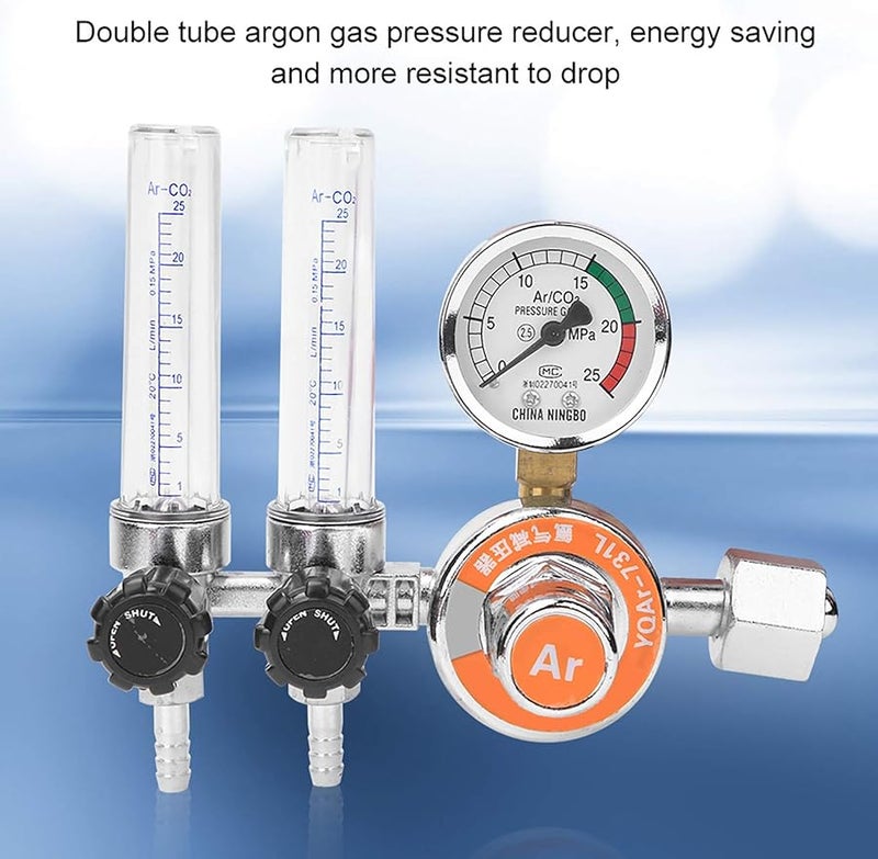 Zinc Alloy Argon Pressure Regulator Dual Tube High Precision Welding Equipment G5 8in Female Thread - Image 5