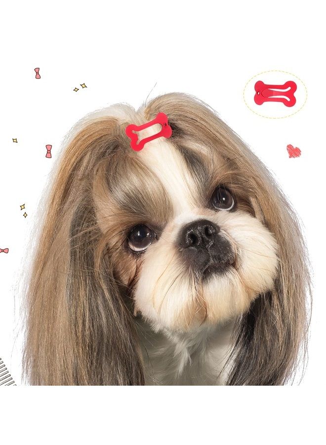 Geosar 40 Pieces Hair Clips for Dogs Cute 1 Inch Puppy Dog Barrettes Small Bone Snap Hair Clips Multicolor Hair Barrettes for Dog Cat Pet Grooming Bows Hair Accessories - Image 2
