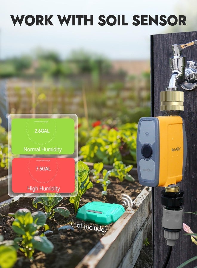 RAINPOINT WiFi Water Timer, Smart Sprinkler System Valve With APP & Voice Control, Weather-Based Automatic Rain Delay, Brass Inlet & Outlet (No WiFi Hub) - Image 5