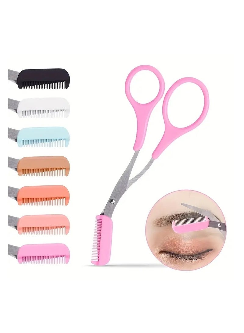 Eyebrow Trimmer Scissor With Comb Hair Removal Grooming Shaping Stainless Steel Eyebrow Remover Makeup Tool -Black