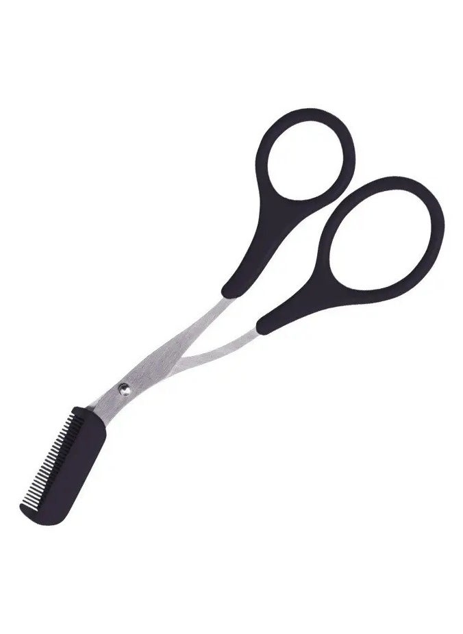 ORiTi Eyebrow Trimmer Scissor With Comb Hair Removal Grooming Shaping Stainless Steel Eyebrow Remover Makeup Tool -Black  - Image 1