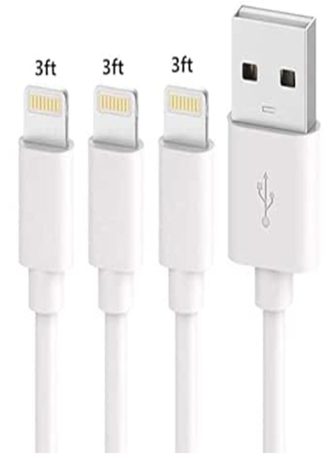 sharllen SHARLLEN iPhone Charger Cable (3 Pack 3FT) Fast USB iPhone Charging Cable Long Cord Compatible iPhone 11/XS/Max/XR/X/8/8 Plus/7/7 Plus/6/6 Plus/6S/6S Plus More (White) 
