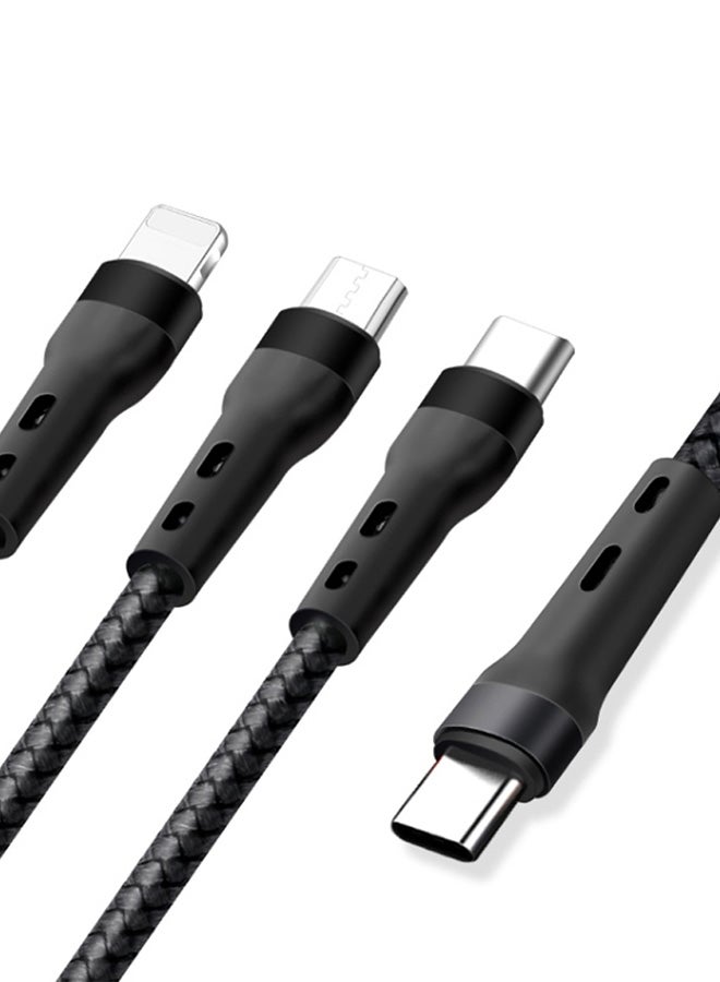 CATANES 3 in 1 Data Cable Fashion Style Fast Charging Data Cable Triple USB Cable Extension Cable 1M - Image 2