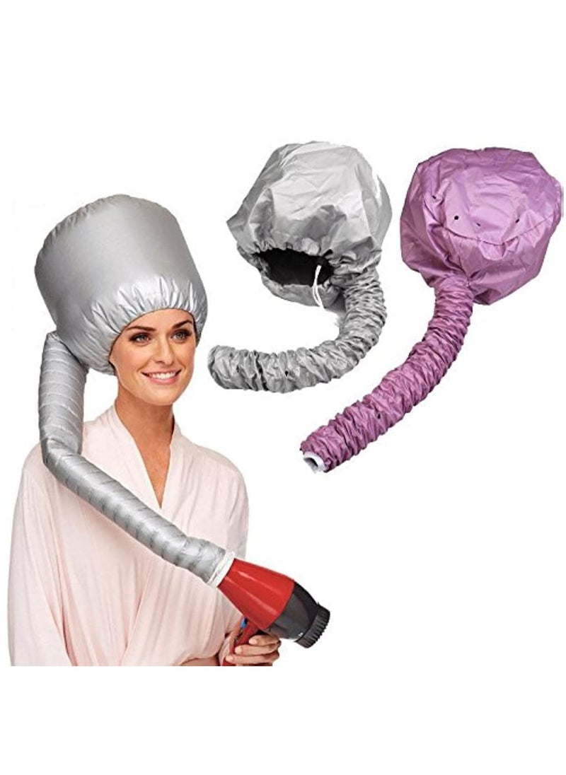 Generic Hair Dryer Bonnet Cap, Soft Adjustable Cap for Handheld Hair Dryer, Drying Cap for Drying, Curling and Deep Conditioning Silver  - Image 2