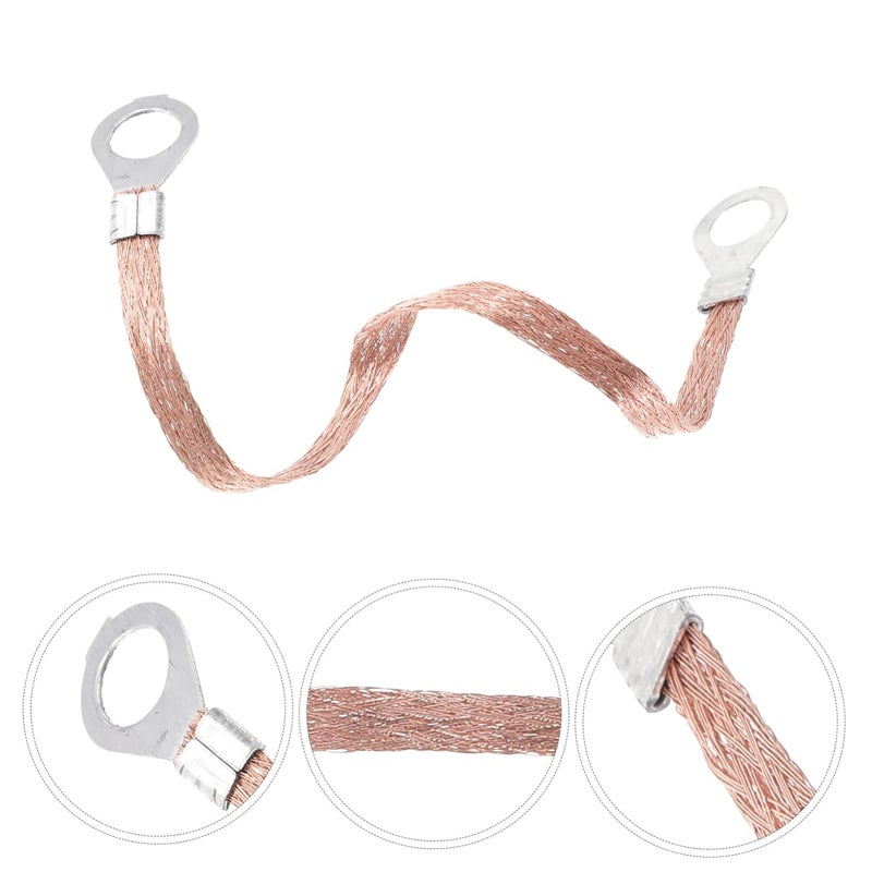 OSALADI 200pcs Braided Cable Grounding Wire Straps Aluminum Flat Wire Electric Cable Straps Grounding - Image 4