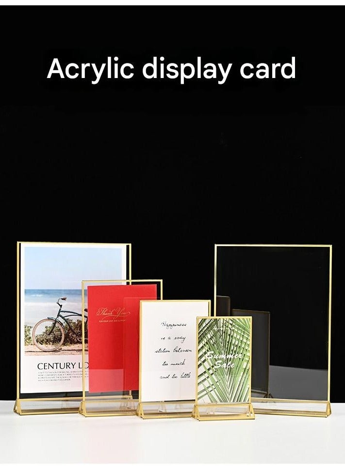 حامل لافتات أكريليك 3 قطع، حامل عرض مكتبي، حامل قائمة ملصقات، حامل عرض رقم الطاولة، حامل لافتات شفاف مزدوج الجوانب لحفلات الزفاف - Image 1