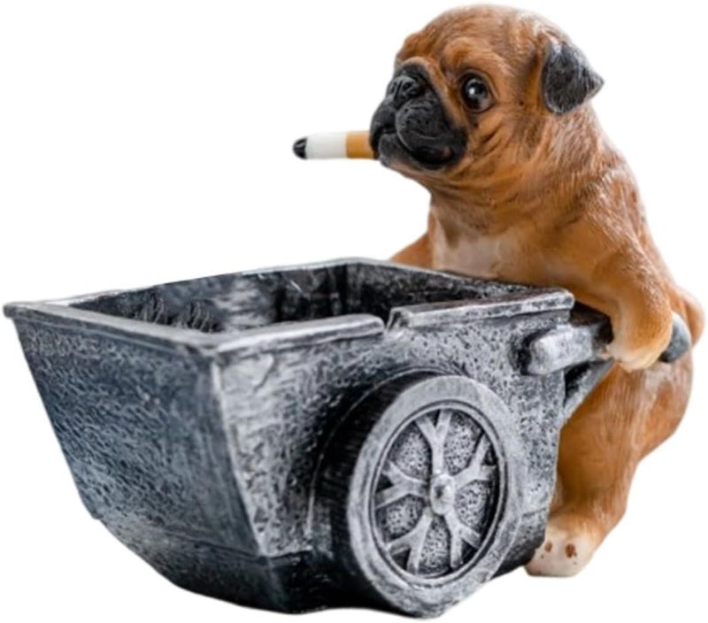 Artistic Resin Ashtray With Anti Scatter Design For Home Office Decorative Use Medium Size - Image 1
