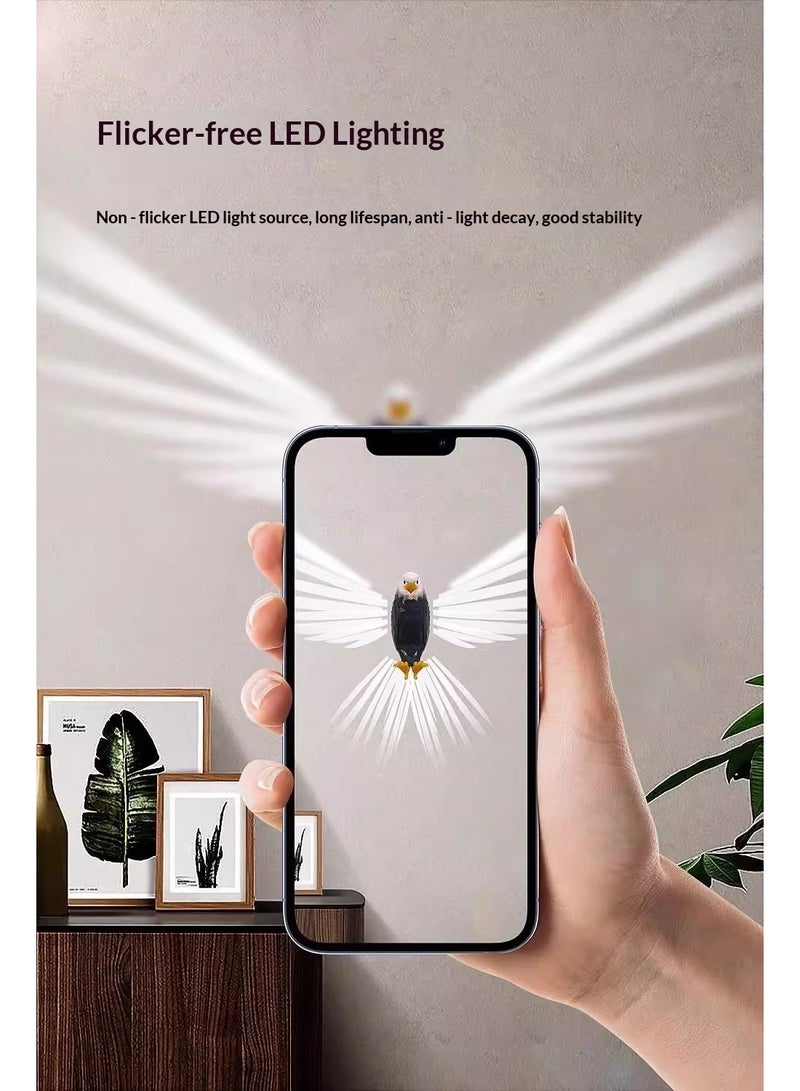 Bald Eagle LED Projection Wall Lamp, Rechargeable Night Light with Remote Control, Type-C Charging - Image 2