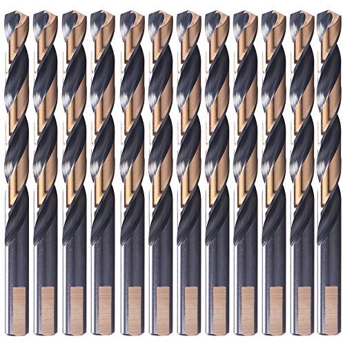 OXTUL 12 PCS, 3/16", Black and Gold Coated Twist Drill Bits, Pack in Plastic Bag - Image 1