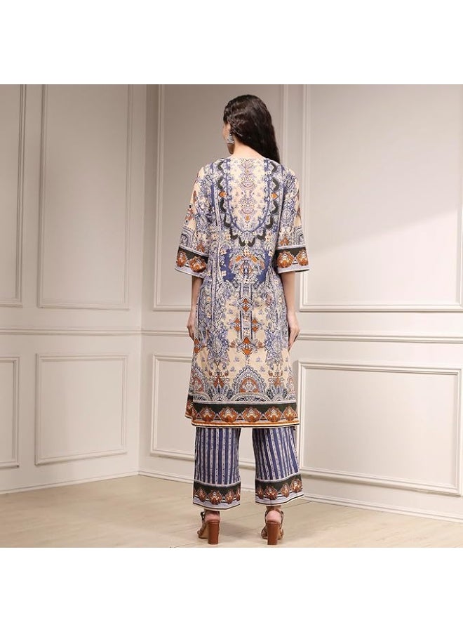 BIBA Womens COTTON Kurta, Bottom, Dupatta L - Image 3