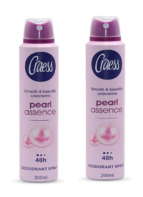 Two Pieces of  Deodorant Spray Pearl Assence 48h 2*200ml