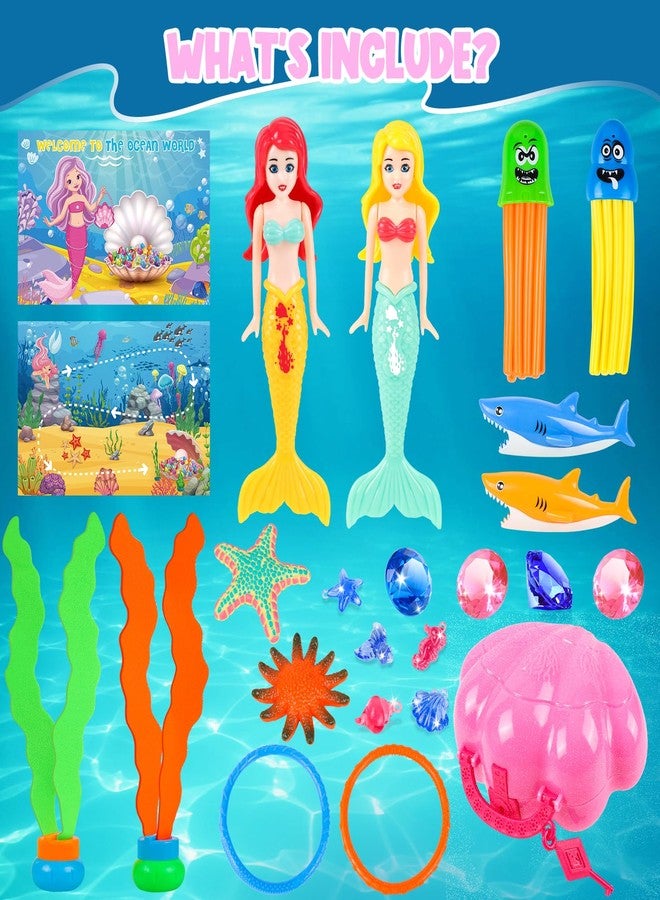 HUUIDY Pool Toys, Swim Diving Toys for Kids Set with Upgraded Shell Treasure Chest, Pool Mermaid with Storage Bag Pool Game Summer Beach Water Birthday Party Gift(Shell Box) - Image 5