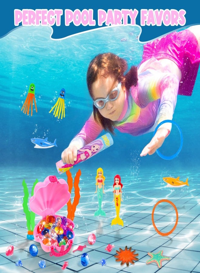 HUUIDY Pool Toys, Swim Diving Toys for Kids Set with Upgraded Shell Treasure Chest, Pool Mermaid with Storage Bag Pool Game Summer Beach Water Birthday Party Gift(Shell Box) - Image 3