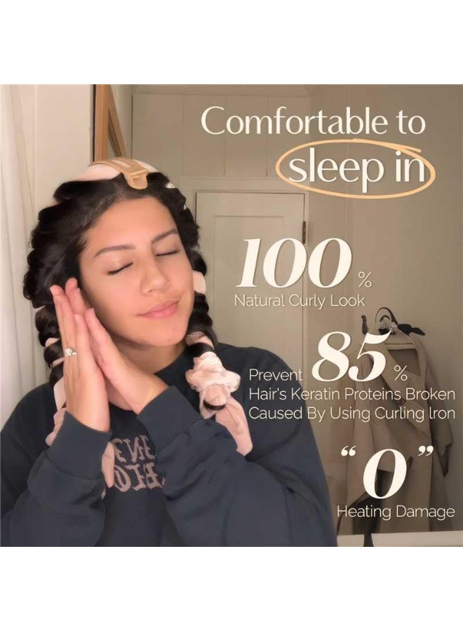 VIUAUAX أداة تجعيد الشعر بدون حرارة، أدوات تجعيد الشعر بدون حرارة للنوم، لفات شعر فائقة النعومة للشعر الطويل ， مجموعة تجعيد الشعر بدون حرارة طوال الليل مع مشبك ومشبك للشعر، لجميع أنواع الشعر - Image 4