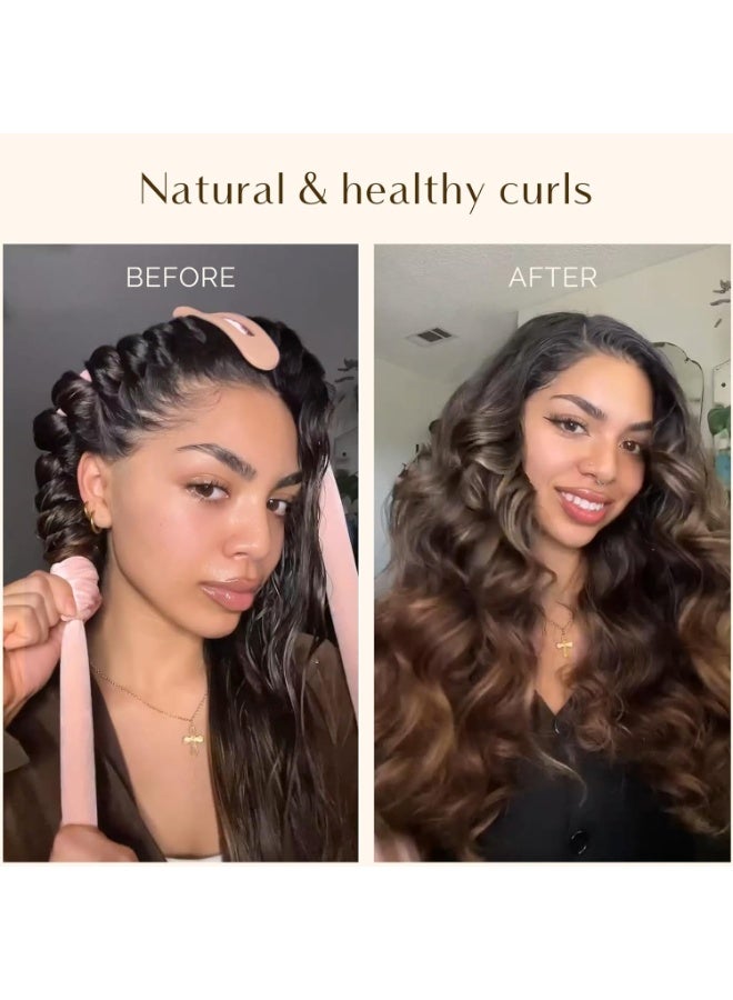 VIUAUAX أداة تجعيد الشعر بدون حرارة، أدوات تجعيد الشعر بدون حرارة للنوم، لفات شعر فائقة النعومة للشعر الطويل ， مجموعة تجعيد الشعر بدون حرارة طوال الليل مع مشبك ومشبك للشعر، لجميع أنواع الشعر - Image 2